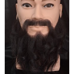 Barba y Bigote Negro Cabello Natural