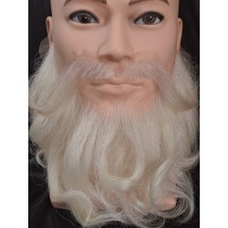 Barba y Bigote Blanco Cabello Natural