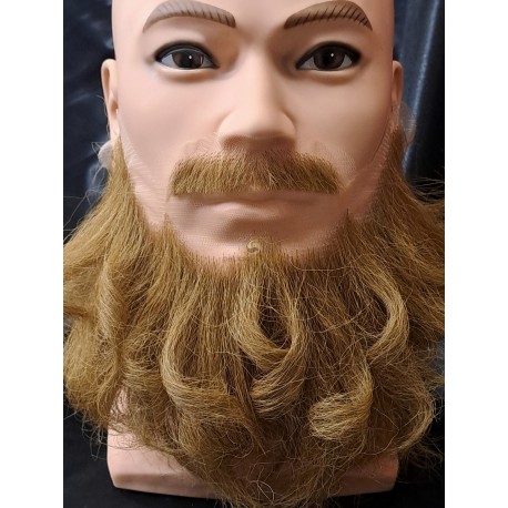 Barba y Bigote Rubio Cabello Natural