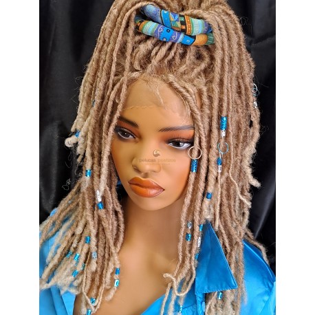 Peluca Dreadlocks Silver Blue