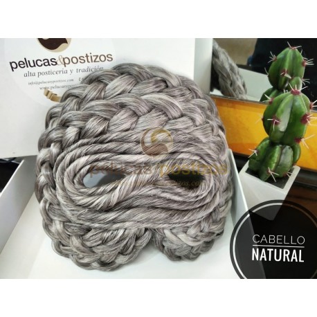 Moño Trasero De Fallera CABELLO NATURAL 8 MALLAS