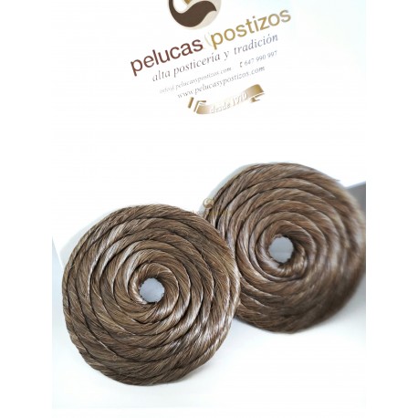 Rodetes Laterales De Fallera CABELLO NATURAL GRANDES Nº8