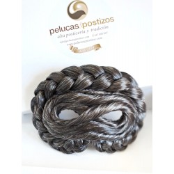 Moño Trasero de CABELLO NATURAL 4 MALLAS CANAS Nº44