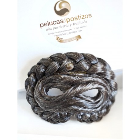 Moño Trasero de CABELLO NATURAL 4 MALLAS CANAS Nº44